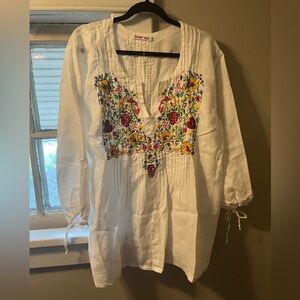 Johnny Was Linen Blouse nwot